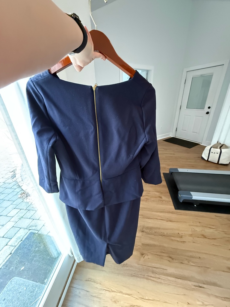 The Fold- Verrone Sculpt Stretch Crepe Dress Navy — image 5 of 8